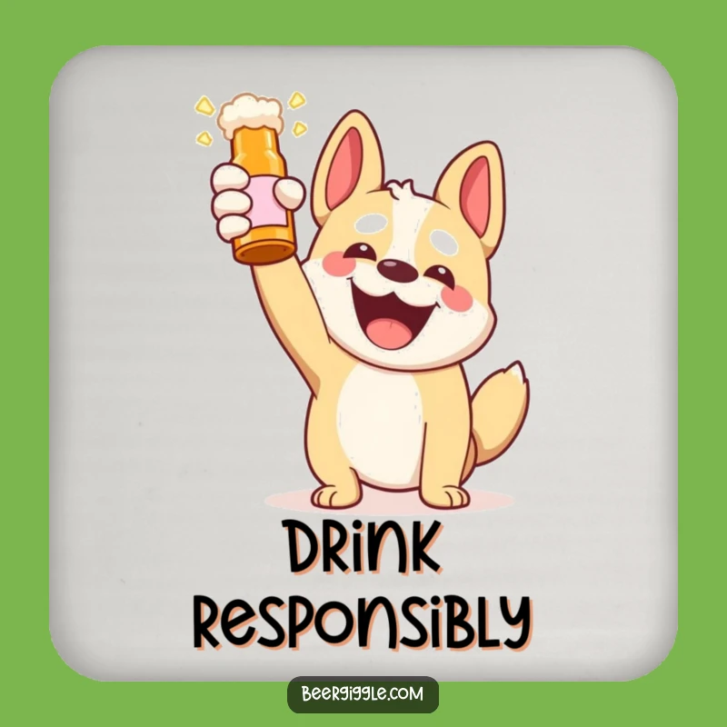 Funny Kawaii Dog Beer Toast Coaster - Protect Surfaces with Hilarious Pup Art!