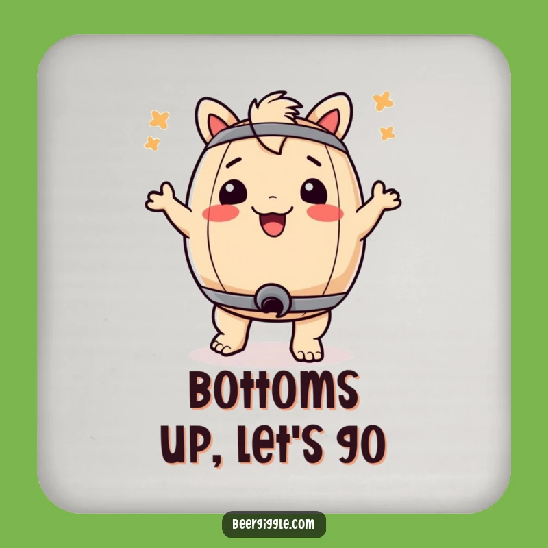 Funny Keg Bum Dance Coaster Set: Protect Tables With Humor