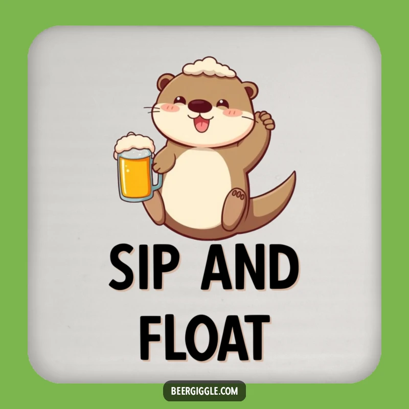 Funny Otter Coaster Set: Protect Tables with Cheer, A Delightful Funny Gift!