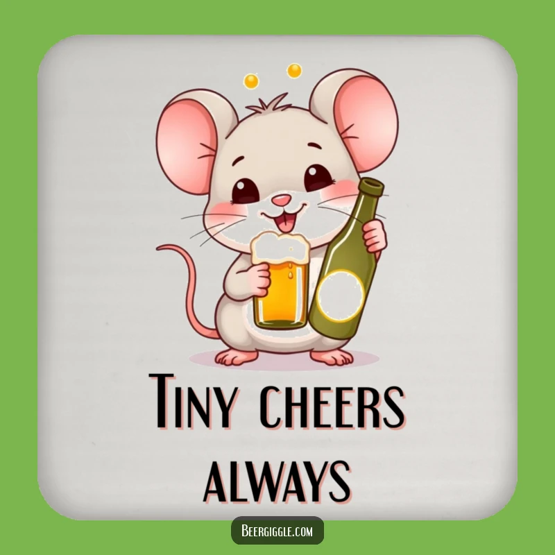 Funny Kawaii Mouse Beer Coaster - Protect Surfaces with Tiny Cheer!