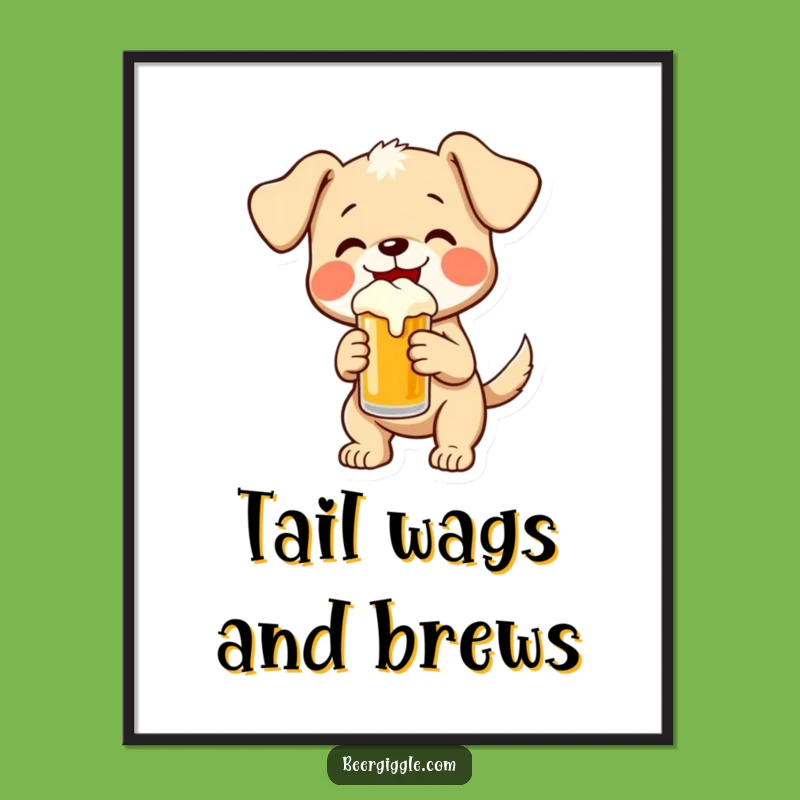 Funny Puppy Beer Poster: Hilarious Wall Art for Dog Lovers