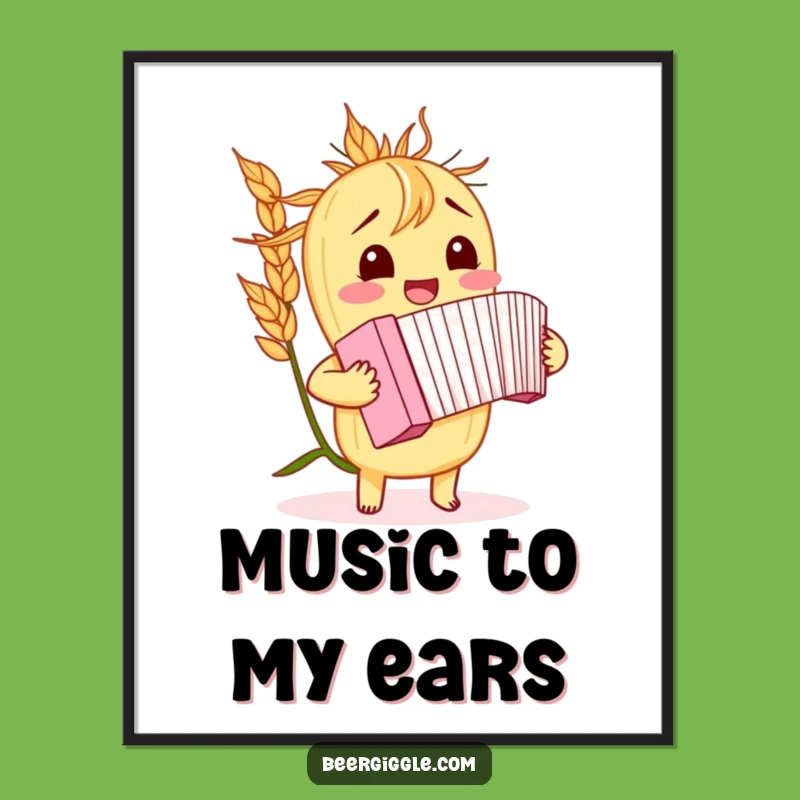Funny Giggling Barley Accordion Poster - Musical Wall Art for Lively Spaces