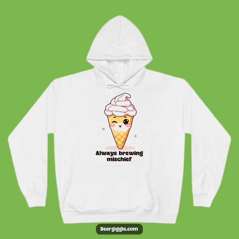 Funny Hop Cone Wink Hoodie: Cozy Up With A Cheeky Brew