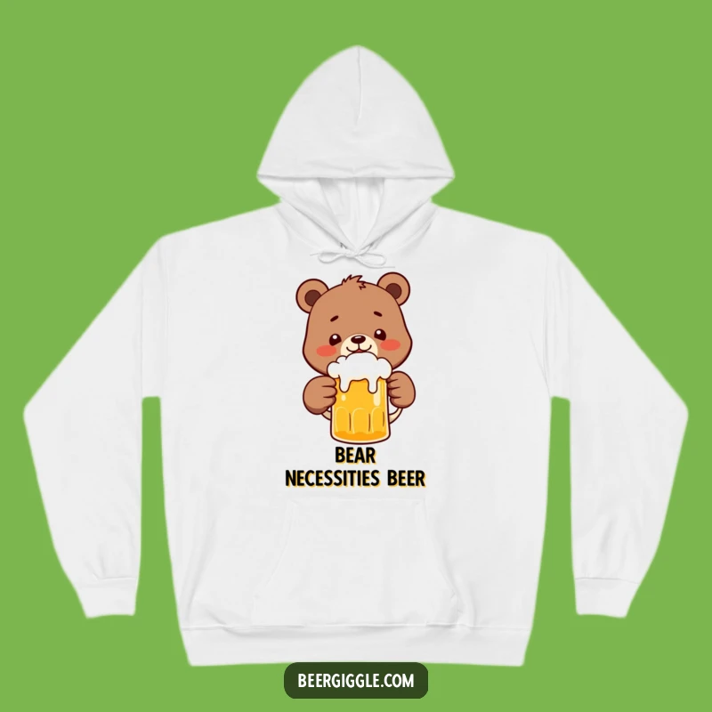 Funny Bear Beer Hoodie: Cozy Character Clinks Frothy Beer - Perfect Gift!