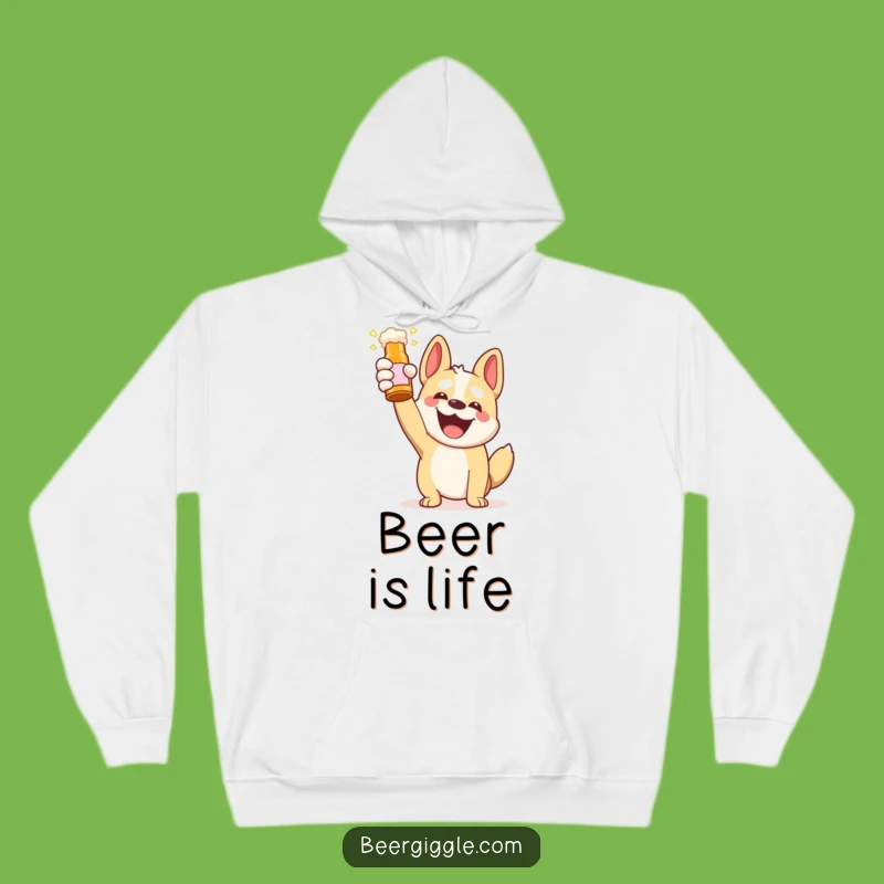 Funny Kawaii Dog Beer Toast Hoodie - Cozy & Hilarious Gift for Dog Lovers!