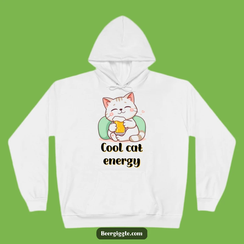 Cozy Funny Kawaii Cat Beer Relax Hoodie: Warm and Whimsical