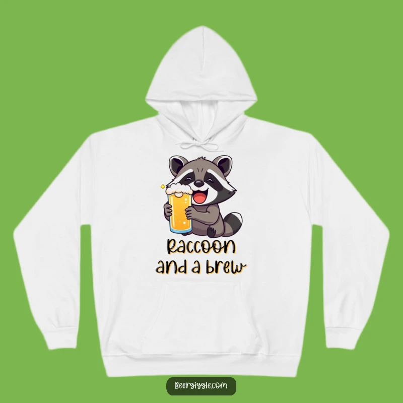 Cozy Funny Kawaii Raccoon Beer Hoodie: Warm and Whimsical Wear