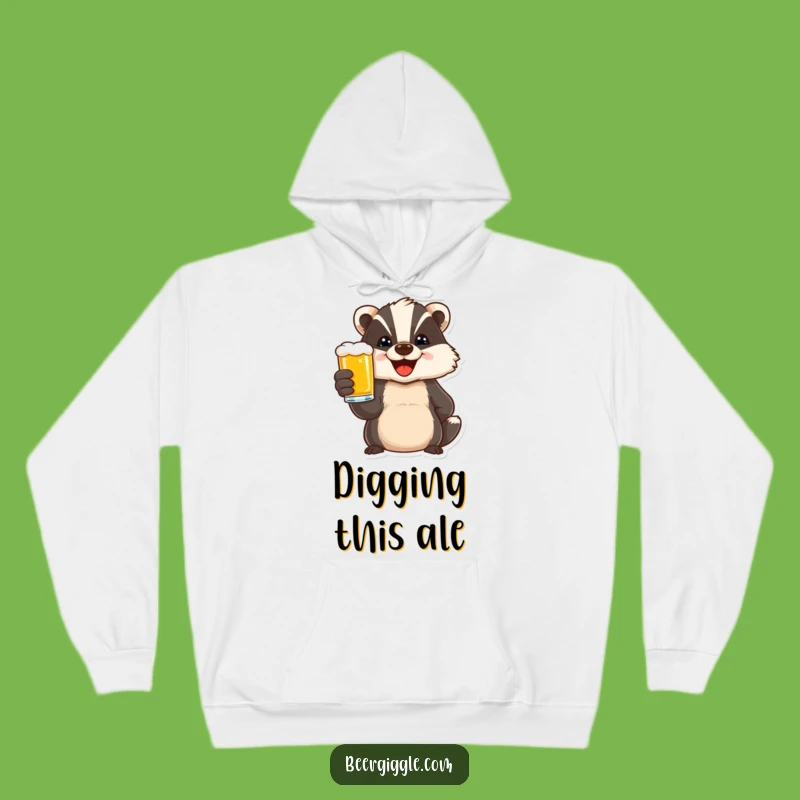 Funny Delighted Badger Beer Toast Hoodie - Cozy Celebration Gear