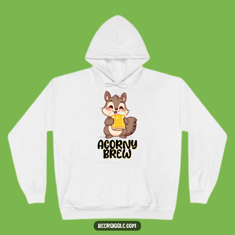 Funny Cheerful Squirrel Beer Mug Hoodie - Cozy Woodland Gift