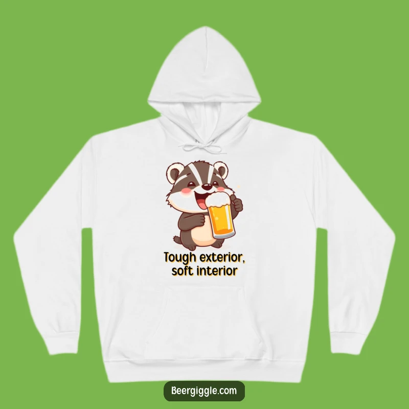 Funny Delighted Badger Beer Hoodie - Cozy Up with a Toast!