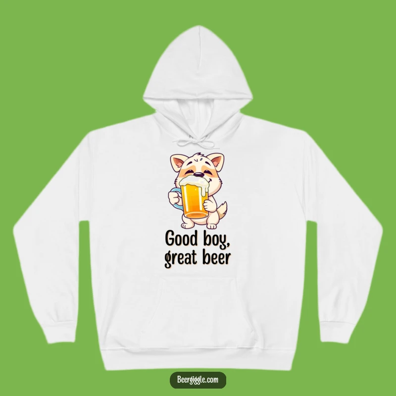 Funny Dog Hoodie - Cozy Beer Chugging Pup Sweatshirt for Happy Fans