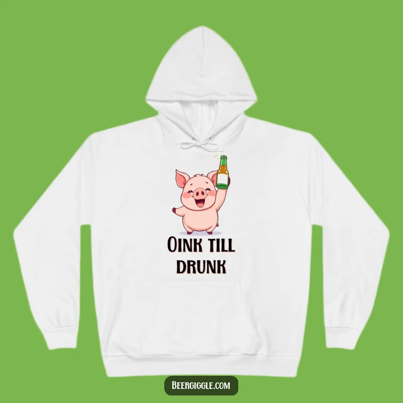 Funny Gleeful Pig Beer Hoodie - Cozy Up with This Party Animal!