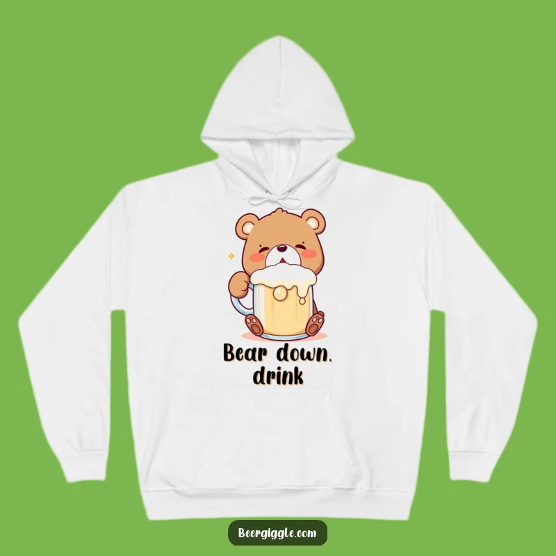 Funny Kawaii Bear Hoodie: Cozy Hoodie with Bear Gulping Mug, Great Gift