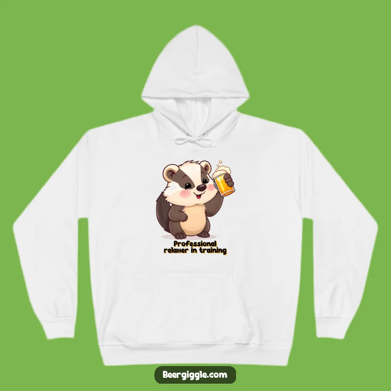 Funny Badger Hoodie: Cozy Beer Stein Comfort, Your New Favorite Funny Gift!