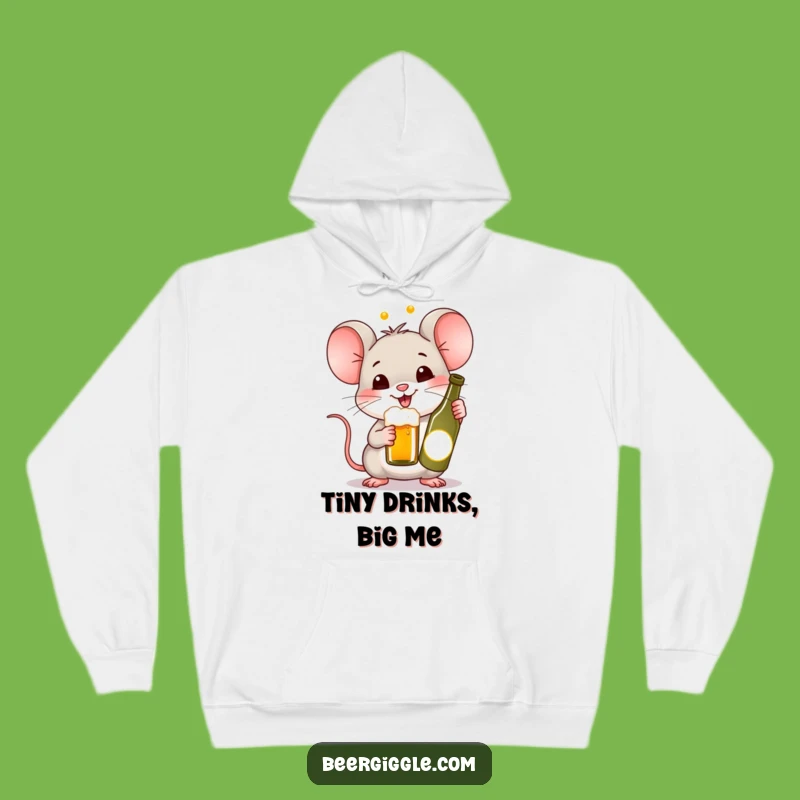Funny Kawaii Mouse Beer Hoodie - Cozy Comfort & Hilarious Toasting Gift!