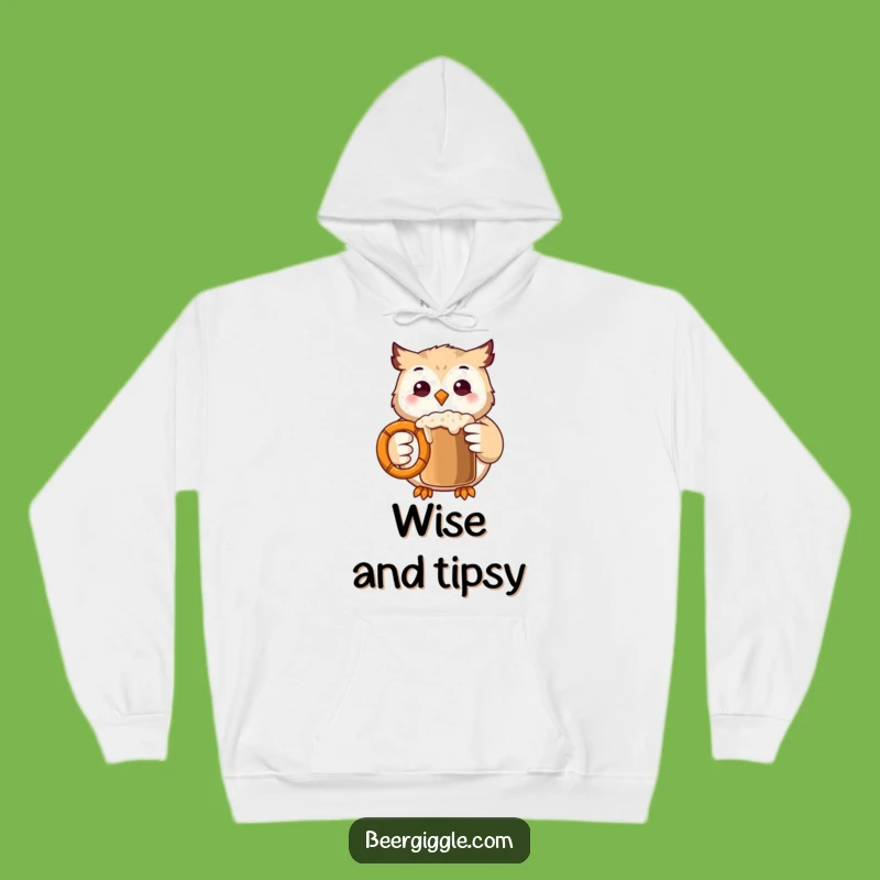 Funny Kawaii Owl Hoodie: Cozy Hoodie Featuring Owl Clinking Pretzel Mug Gift