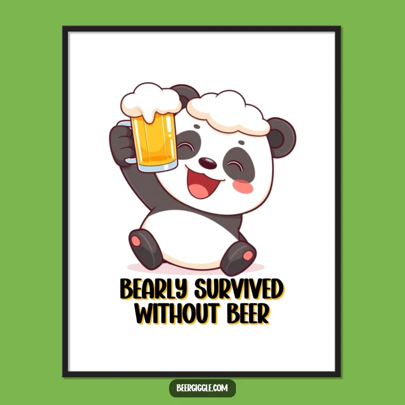 Free Printable Panda Wall Art: Funny Beer Stein Decor for a Humorous Downloadable Gift