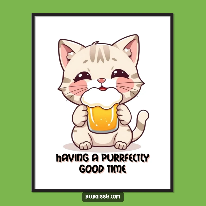Free Printable Funny Cat Beer Wall Art - Playful Downloadable Decor