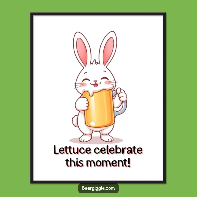 Free Printable Funny Rabbit Stein Wall Art - Whimsical Downloadable Decor