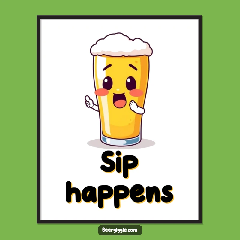 Free Printable Wall Art: Pint Glass Sip Anticipation Funny Downloadable