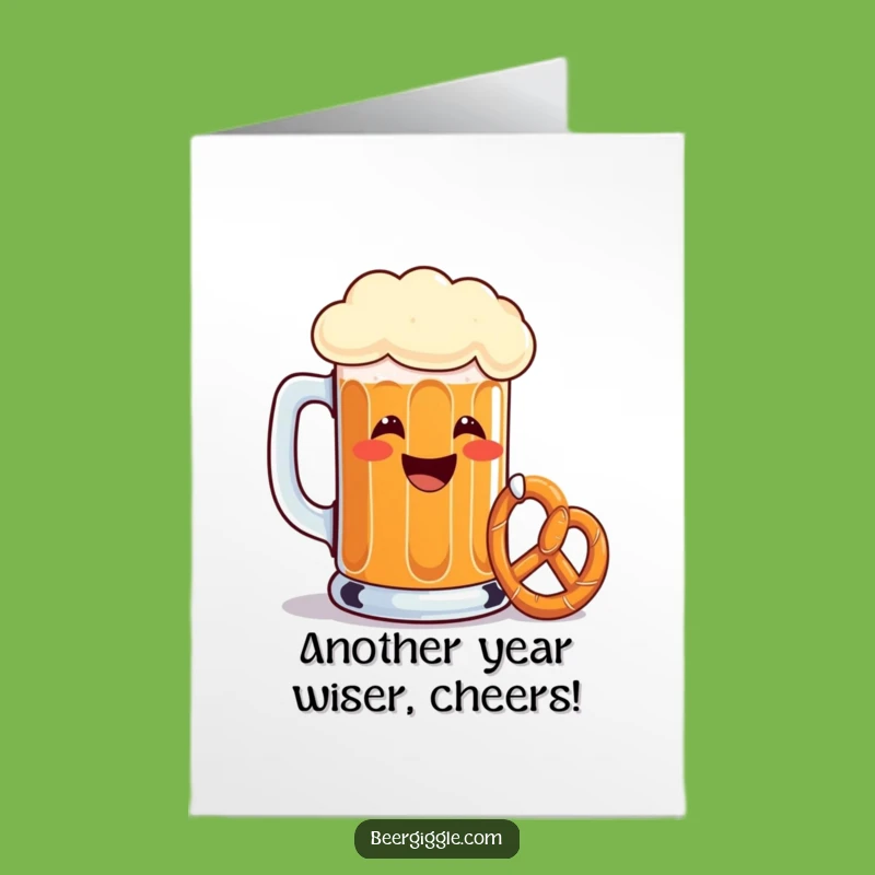 Free Printable Beer Mug Birthday Card: Funny Toasting Design for Downloadable Gift