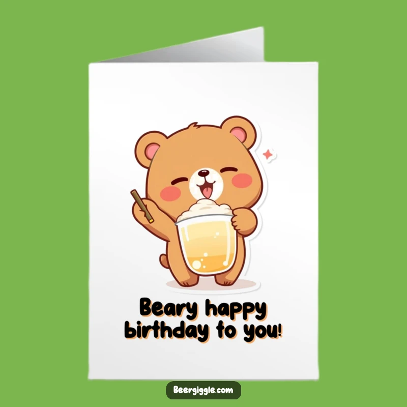 Free Printable Birthday Bear Card: Winking Cheers for Fun!