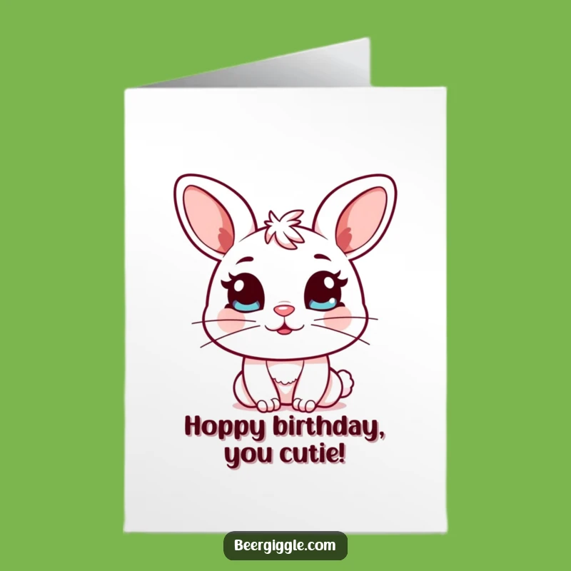 Free Printable Birthday Card: Funny Bunny Winks, Happy Birthday!