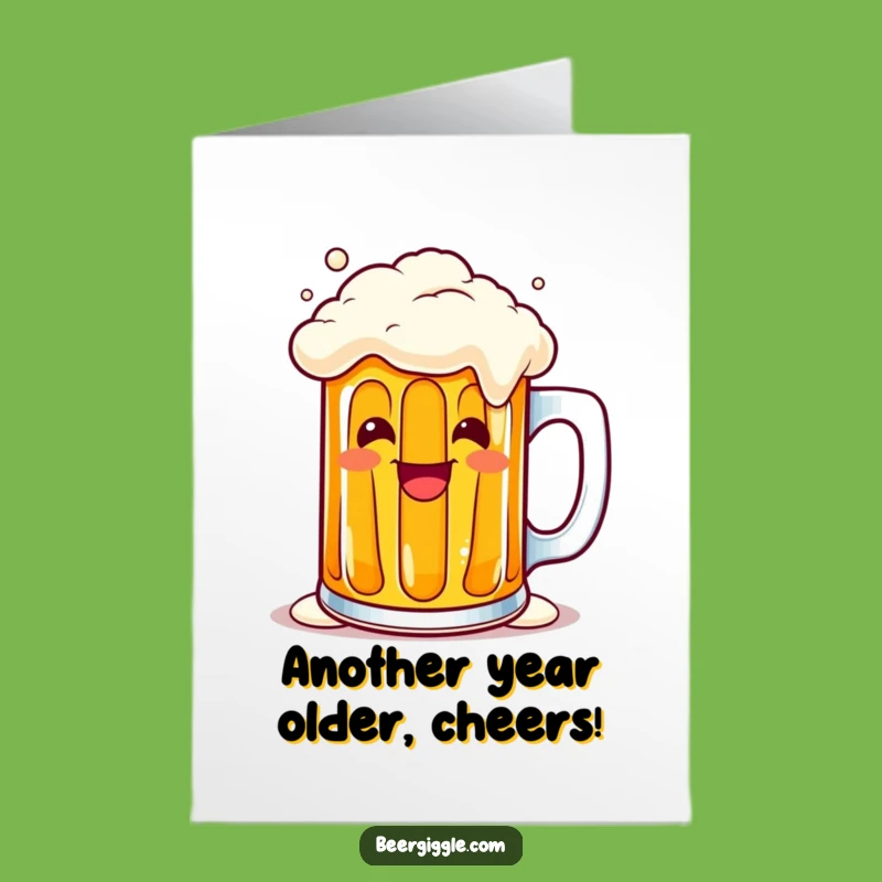 Free Printable Birthday Card: Funny Kawaii Beer Mug, Perfect Downloadable Gift!