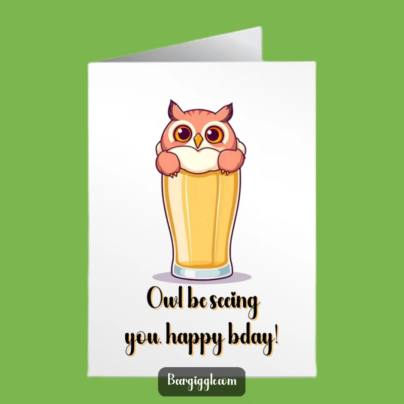 Free Printable Birthday Owl Card: Hooting Good Time Cheers!