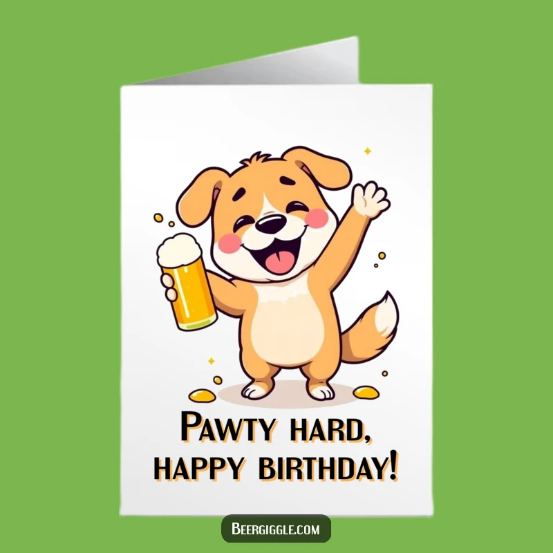 Free Printable Dancing Dog Birthday Card: Funny Downloadable for a Wild Celebration!