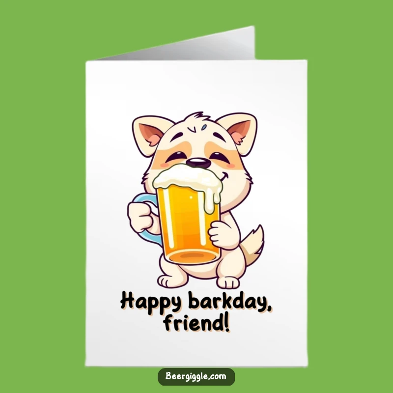 Free Printable Dog Birthday Card: Funny Beer Chugger for a Hilarious Downloadable Gift