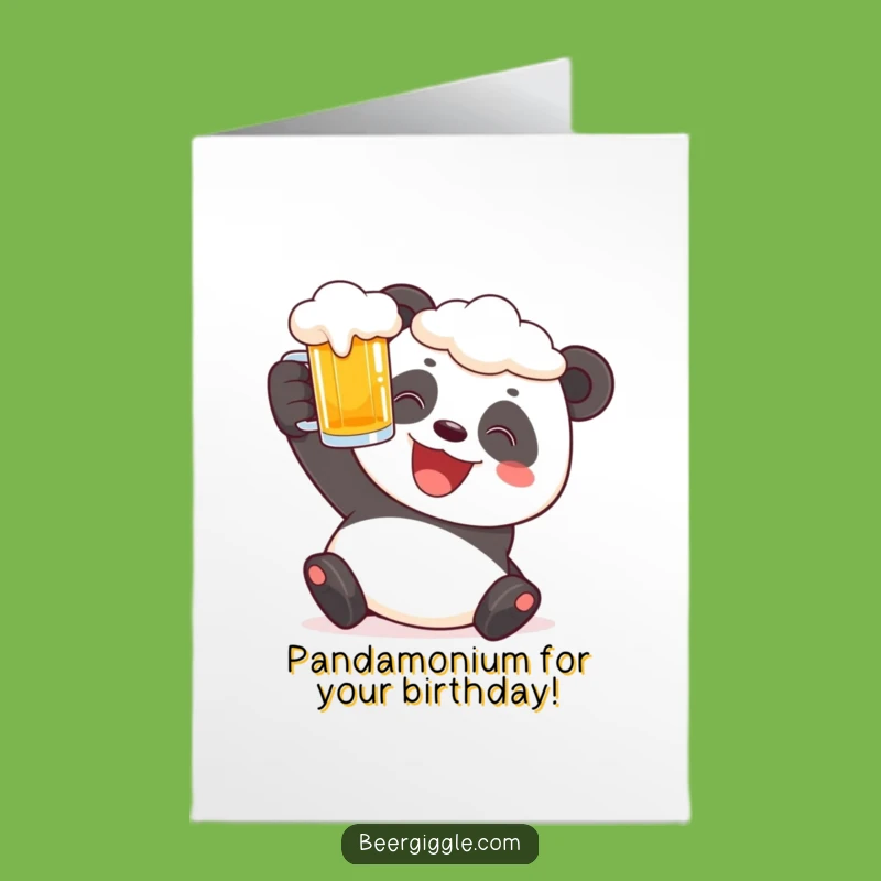 Free Printable Panda Birthday Card: Funny Beer Stein Design for a Hilarious Downloadable Gift