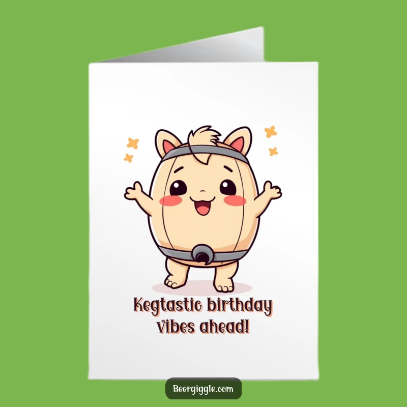 Funny Free Printable Birthday Card: Dancing Keg Humorous Party Downloadable Gift