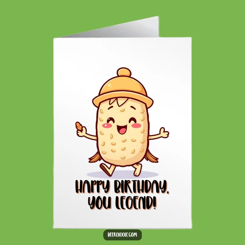 Free Printable Birthday Card: Marching Kawaii Barley, Funny Downloadable Gift!
