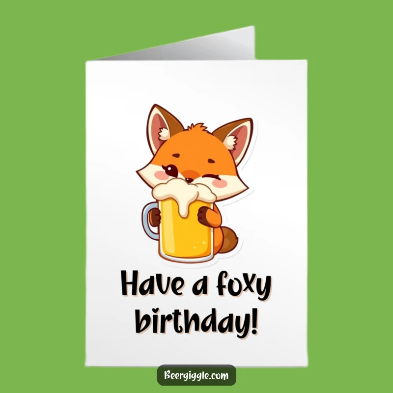 Free Printable Fox Birthday Card: Funny Winking Toast for a Clever Downloadable Gift