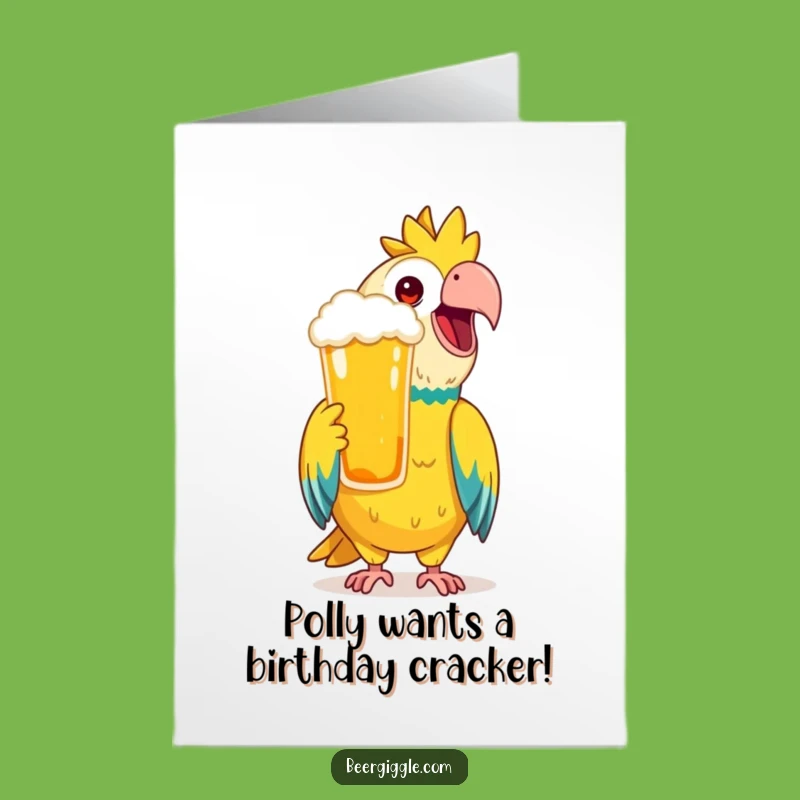 Free Printable Birthday Card: Parrot Beer Toast - Festive Downloadable Gift