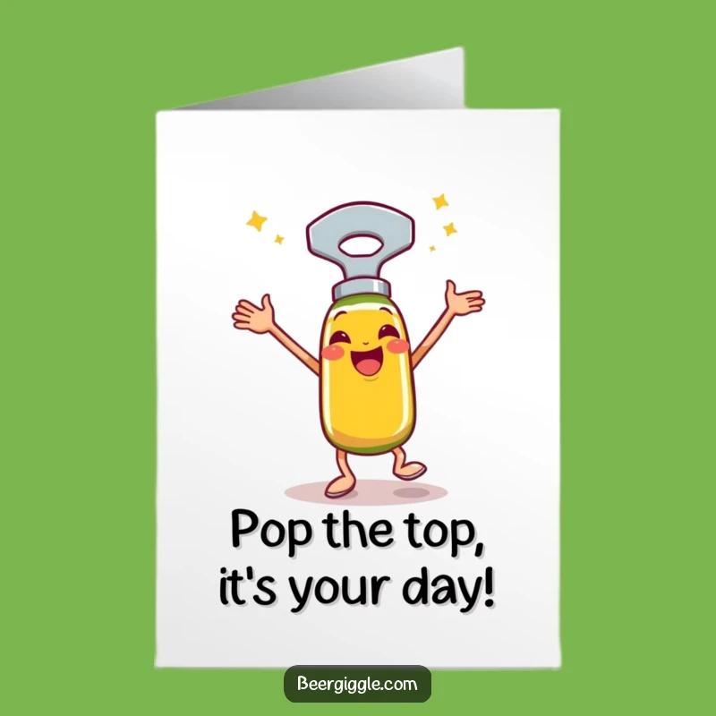 Free Printable Bottle Opener Birthday Card: Funny Jig Design for Downloadable Gift