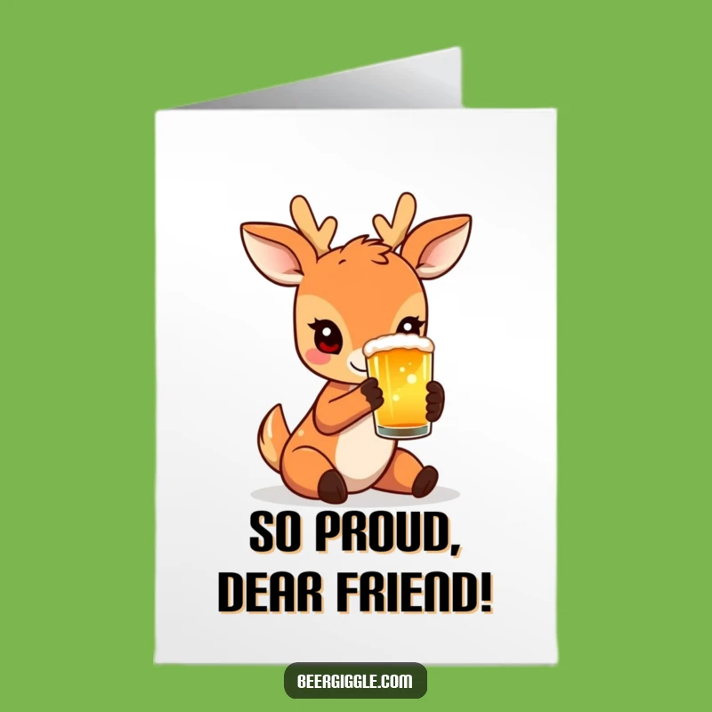 Free Printable Congrats Card: Deer Beer Toast - Sophisticated Celebration