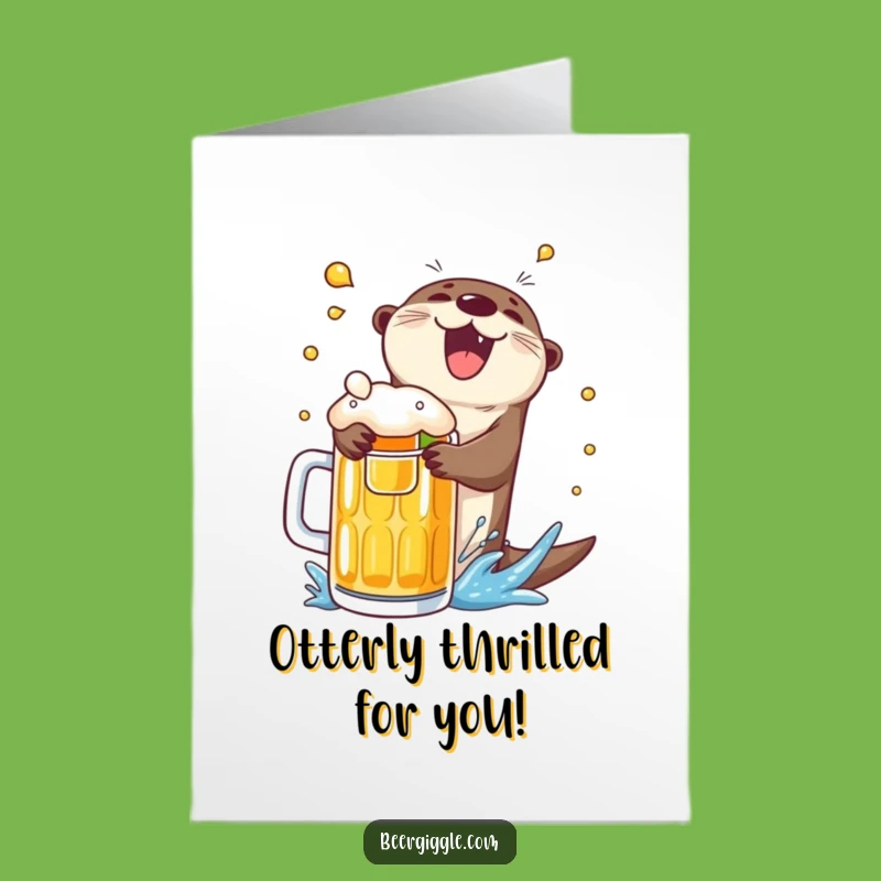 Free Printable Congrats Otter Beer Dive Card - Humorous Downloadable Gift