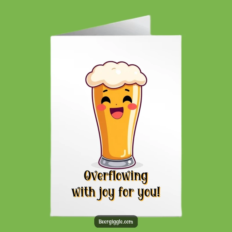 Free Printable Pint Glass Congrats Card: Overflowing Beer Design for Downloadable Gift