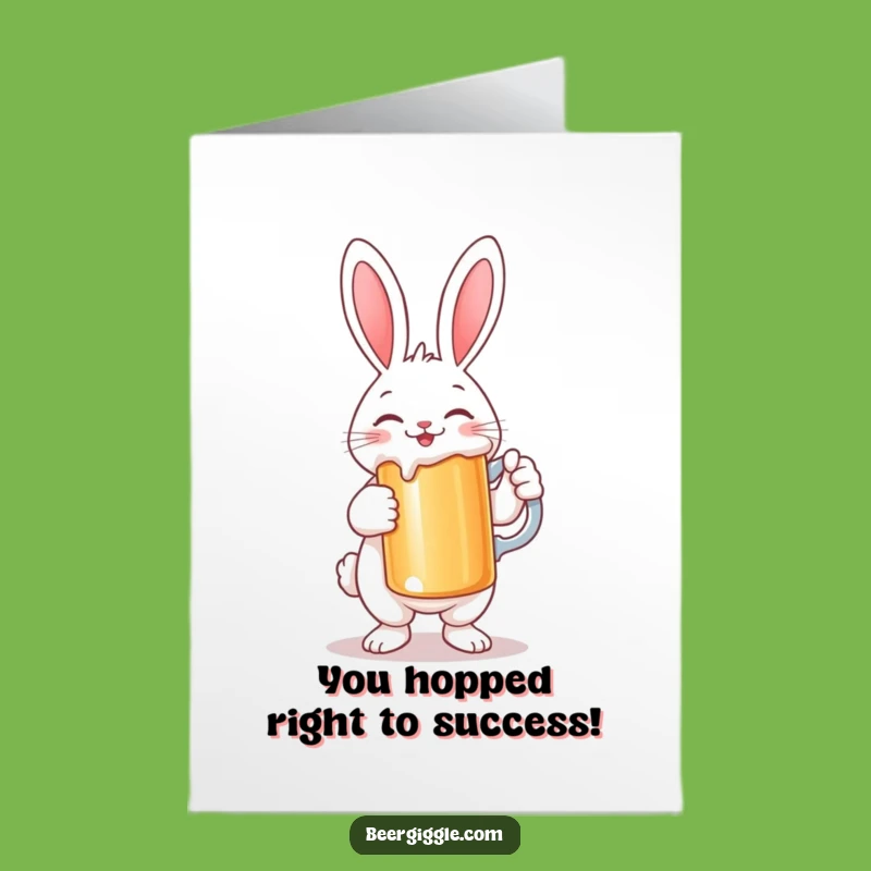 Free Printable Funny Rabbit Congrats Card - Cheers Downloadable Gift