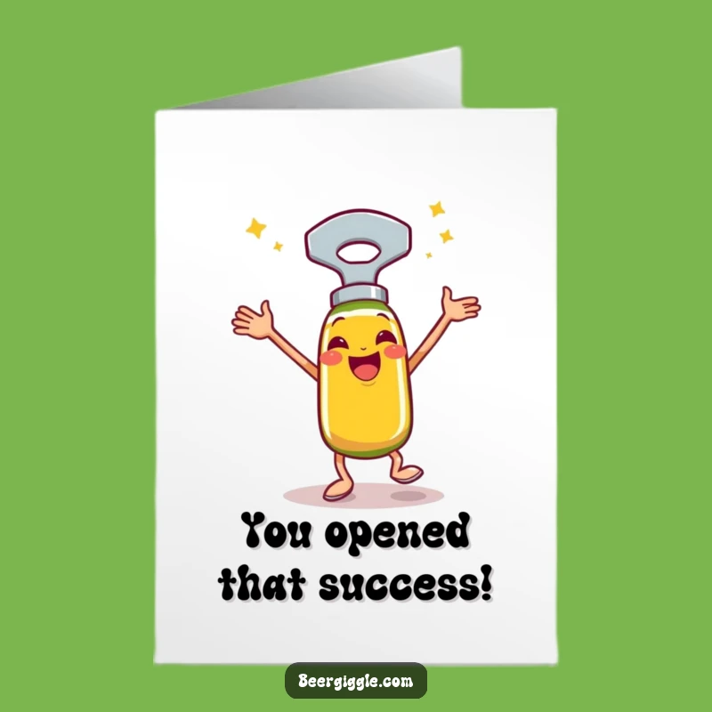 Free Printable Bottle Opener Congrats Card: Funny Jig Design for Downloadable Gift