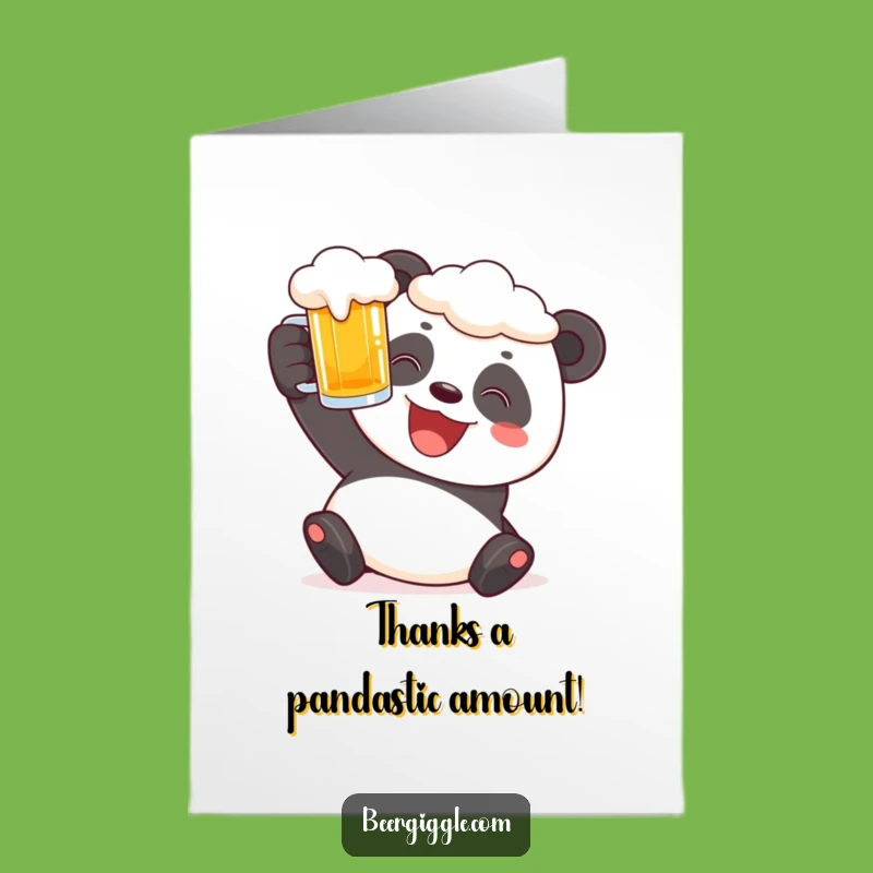Free Printable Panda Thank You Card: Funny Beer Cheers for a Grateful Downloadable Gift