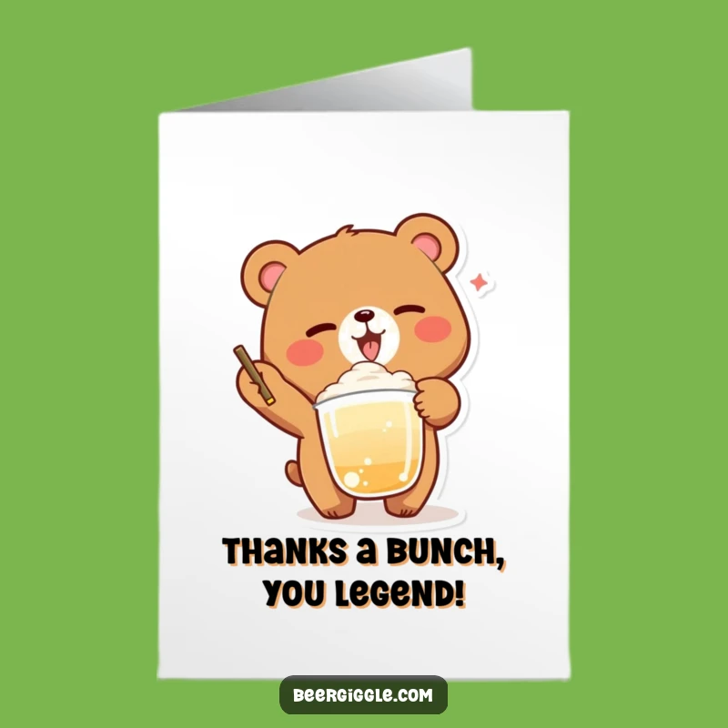 Free Printable Thank You Bear Card: Thanks a Ton!