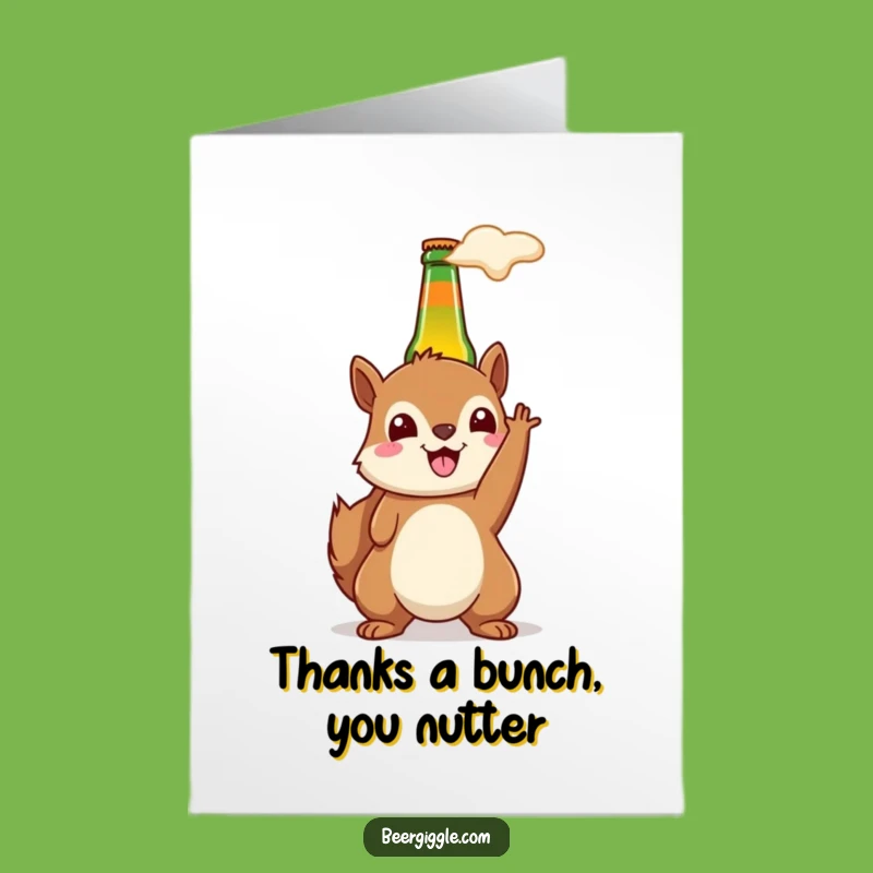 Free Printable Thank You Card: Kawaii Squirrel Beer Fan Appreciation