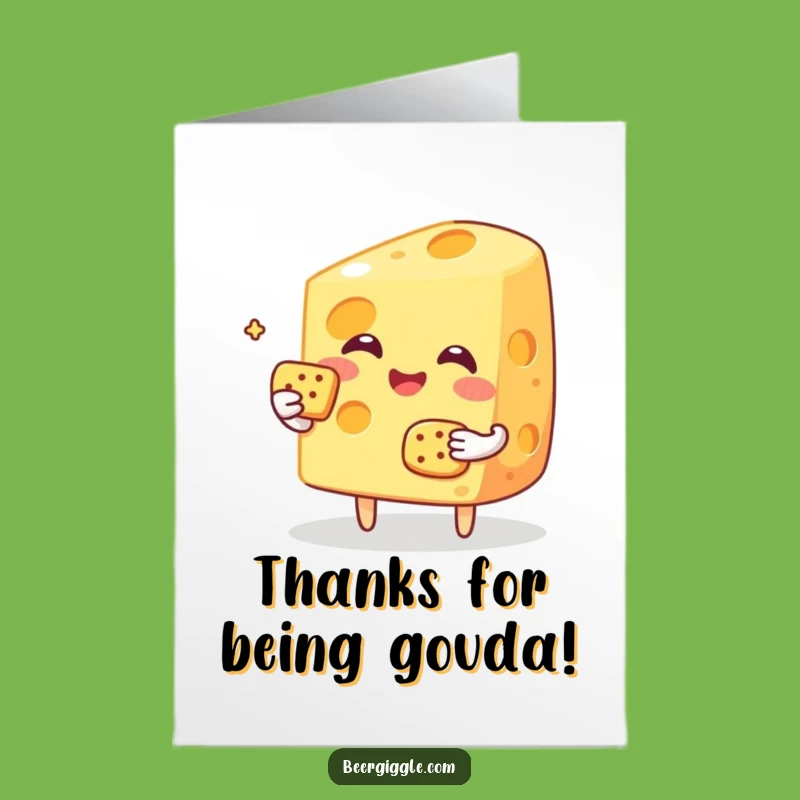Free Printable Thanks Card: Cheesy Cracker Toast Downloadable Gift