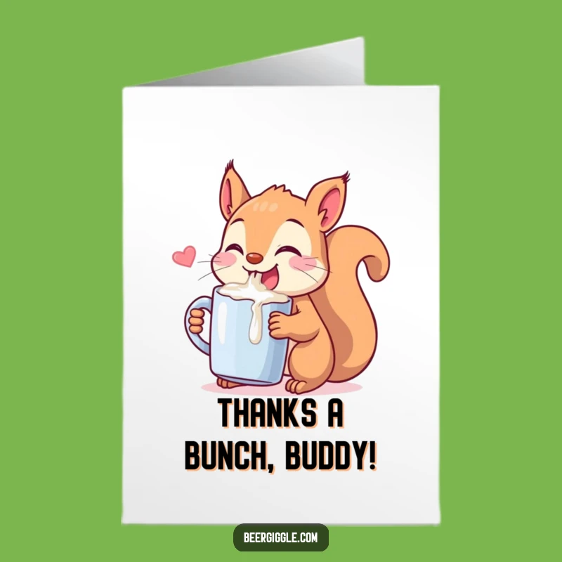 Free Printable Thank You Card: Cute Kawaii Squirrel Mug Chug Gift