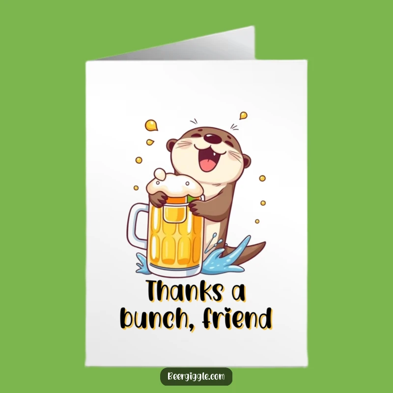 Free Printable Thank You Otter Beer Dive Card - Funny Downloadable Gift