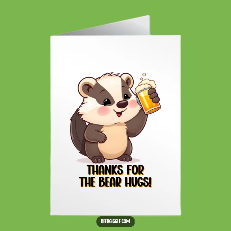 Free Printable Thank You Card: Badger Beer - Express Gratitude with Humor