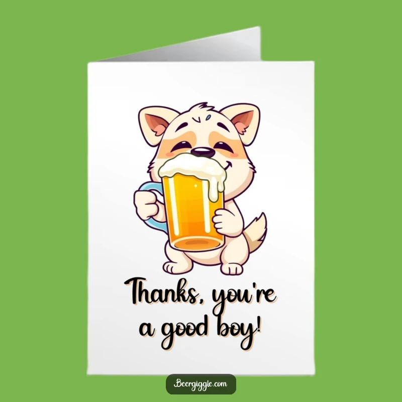 Free Printable Dog Thank You Card: Funny Beer Cheers for a Grateful Downloadable Gift